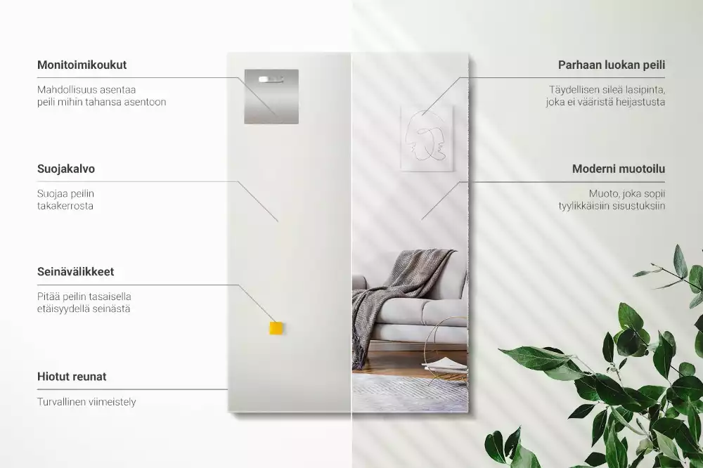 Espejo rectangular moderno sin marco