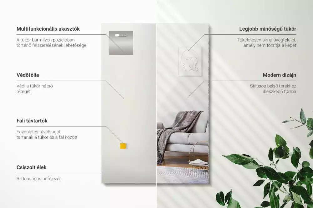 Espejo rectangular moderno sin marco