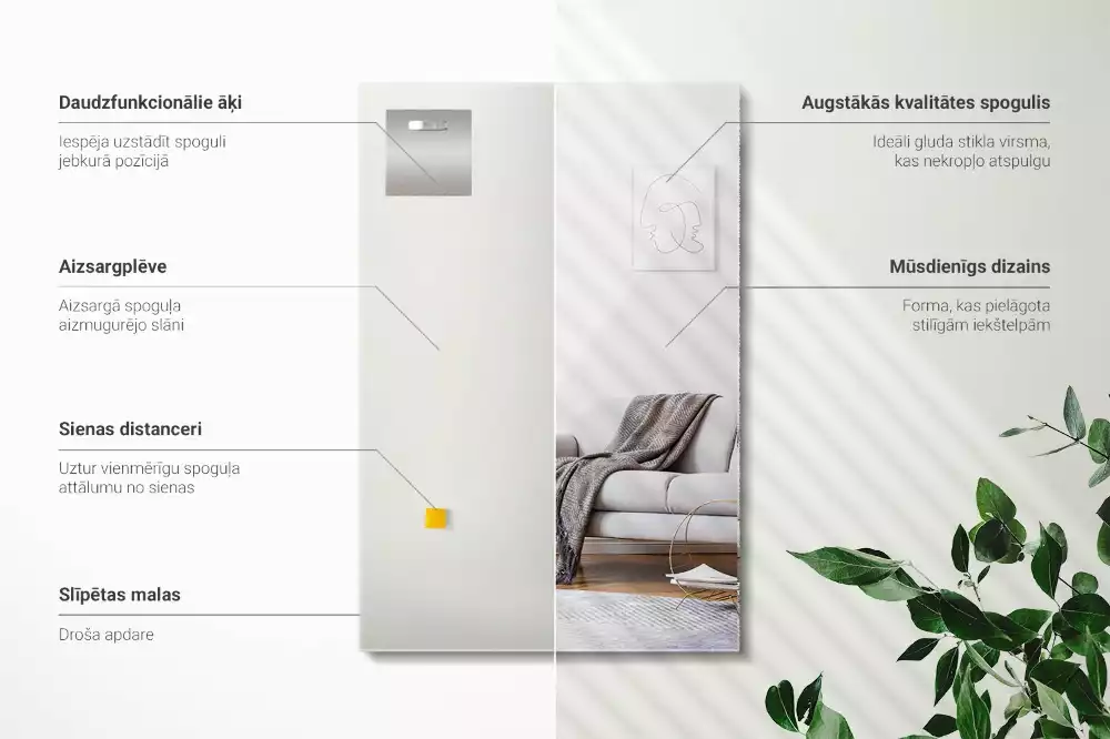 Espejo rectangular moderno sin marco