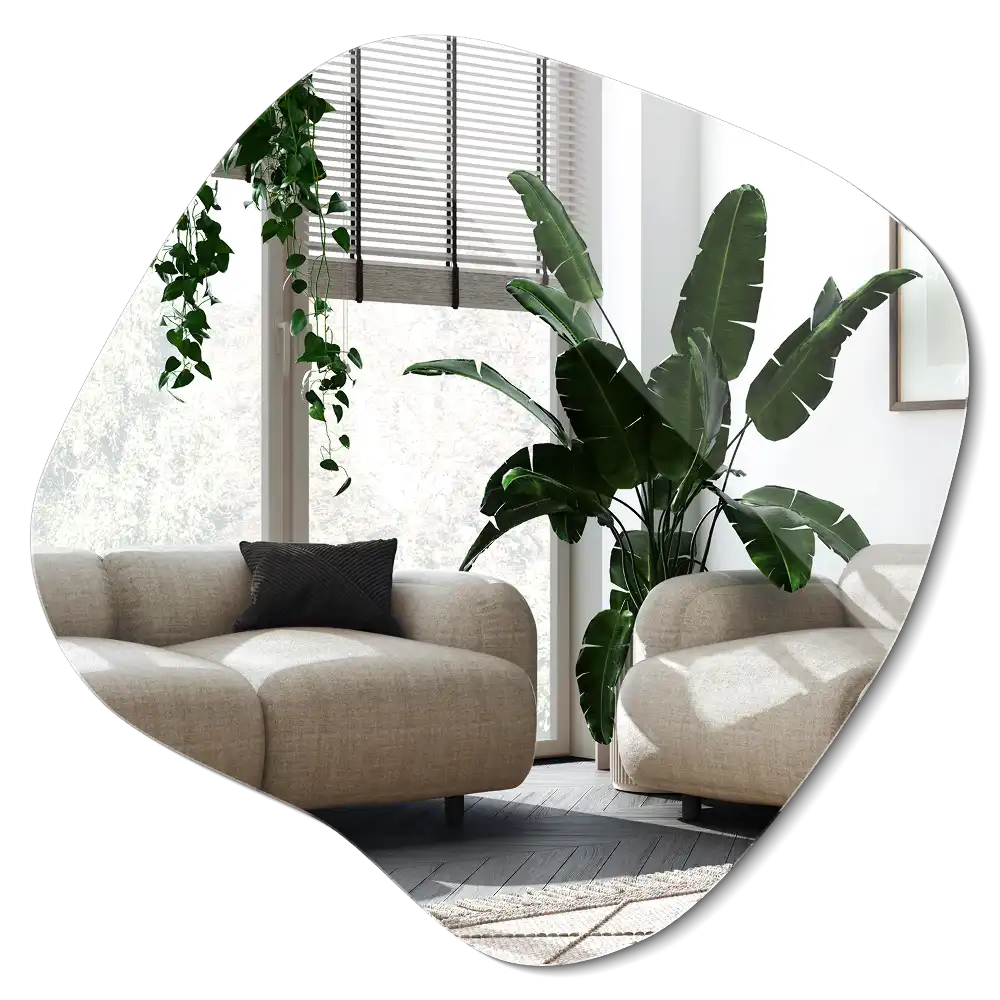 Espejo en forma de mancha accesorio llamativo