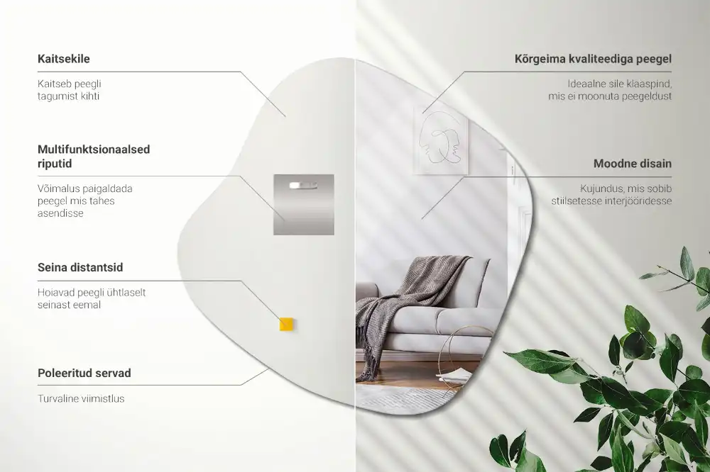 Espejo en forma de mancha accesorio llamativo