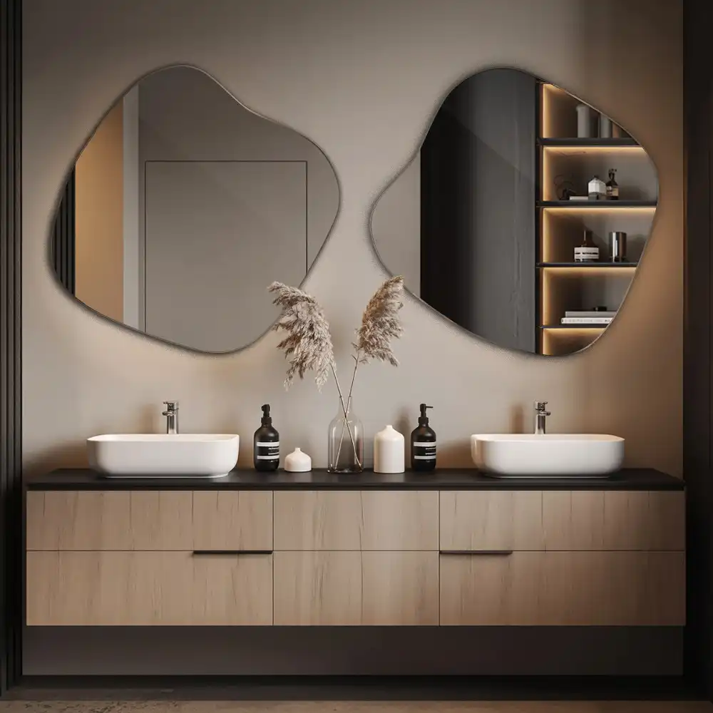 Espejo en forma de mancha accesorio llamativo