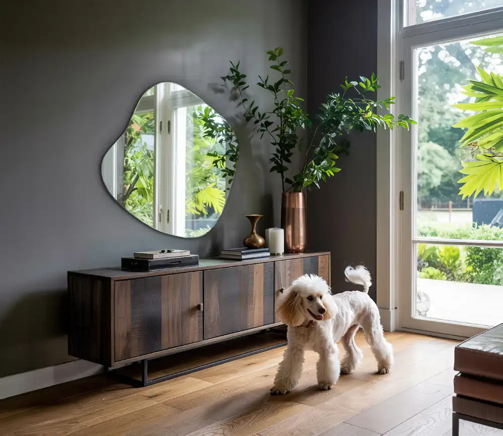 Espejo en forma de mancha accesorio llamativo