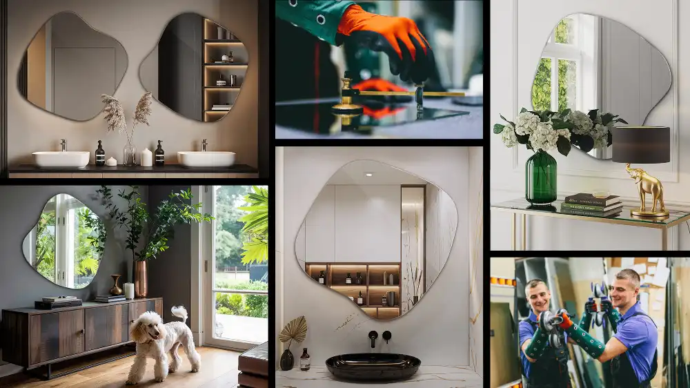 Espejo en forma de mancha accesorio llamativo