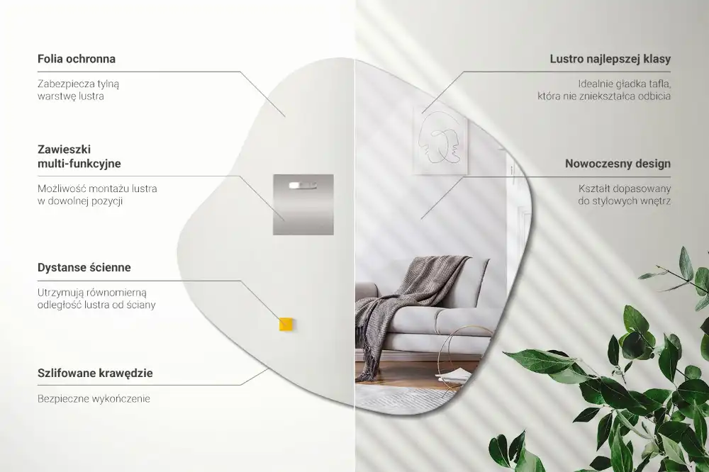 Espejo en forma de mancha accesorio llamativo