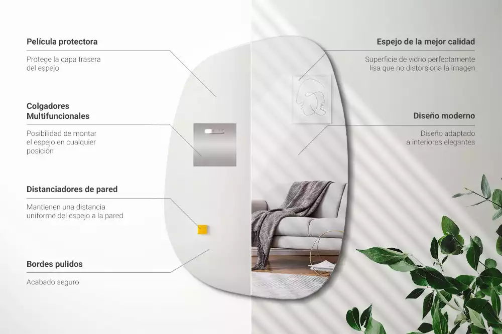 Espejo organico forma sofisticada