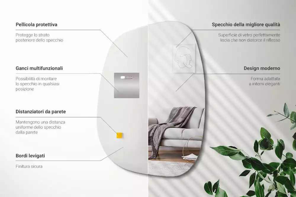 Espejo organico forma sofisticada