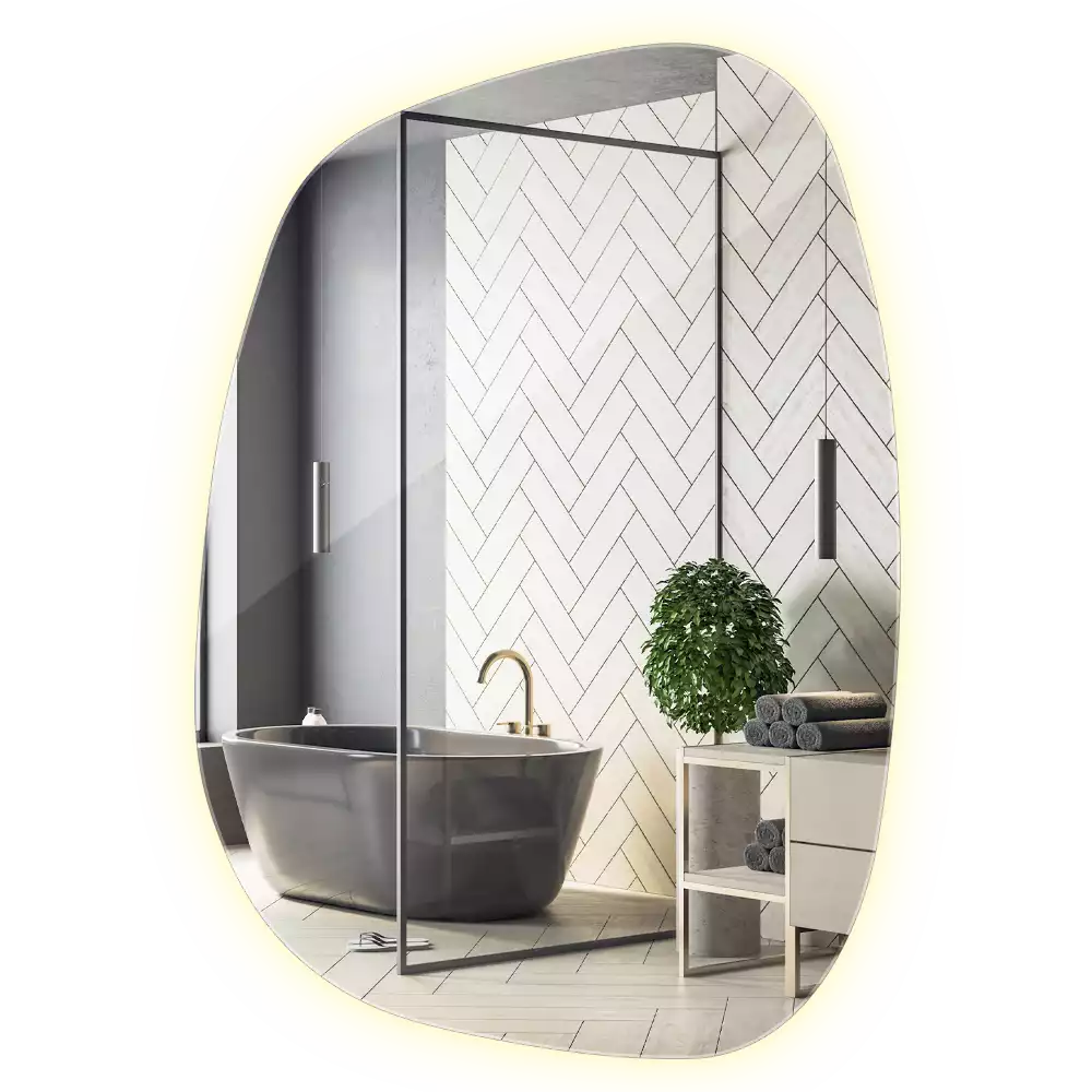 Espejo organico con luz led sin marco