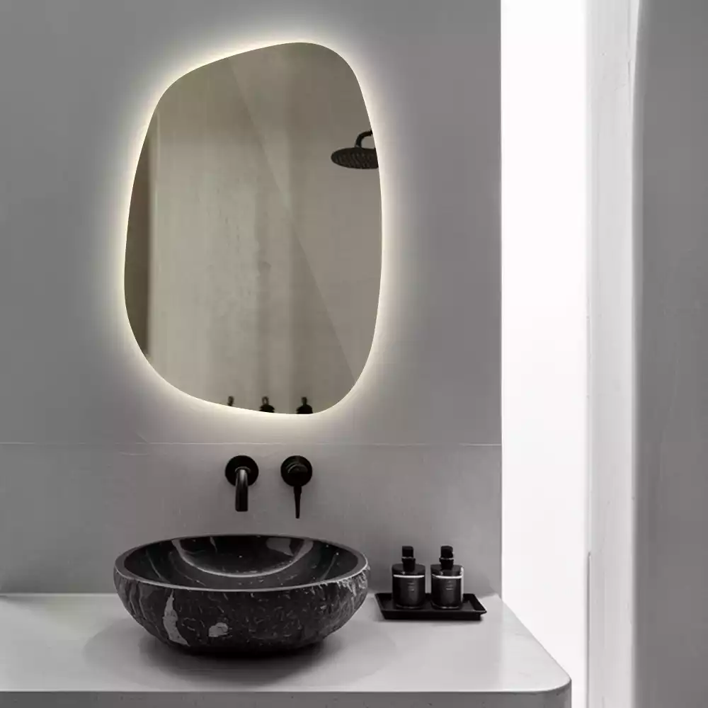 Espejo organico con luz led sin marco