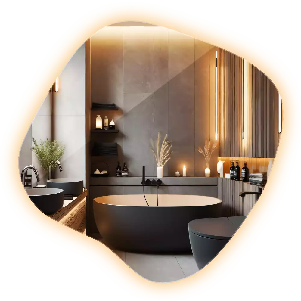 con iluminación LED única Espejo mancha