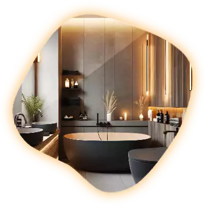 con iluminación LED única Espejo mancha