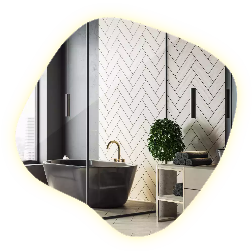 con iluminación LED única Espejo mancha