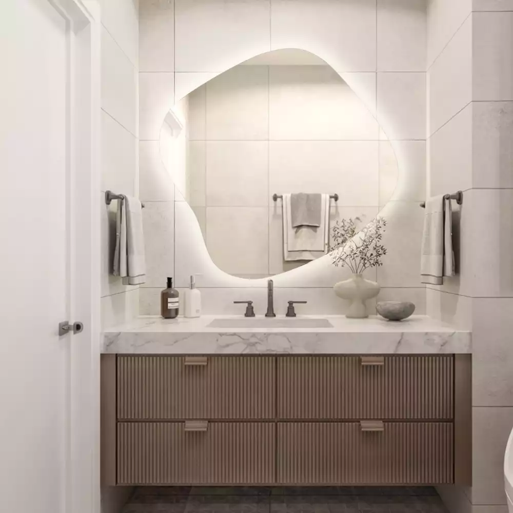 con iluminación LED única Espejo mancha