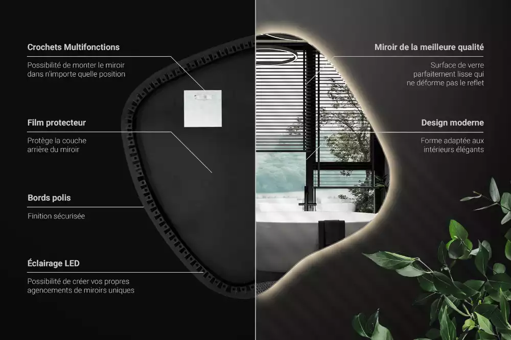 con iluminación LED única Espejo mancha