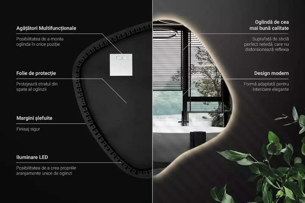 con iluminación LED única Espejo mancha