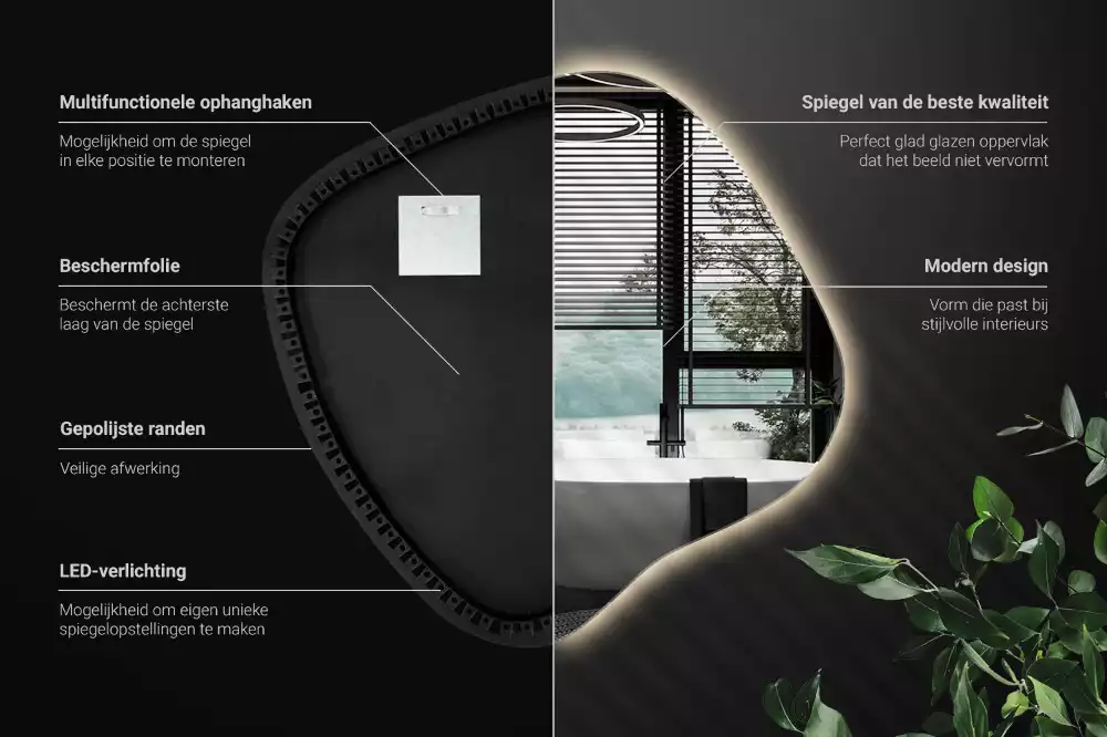 con iluminación LED única Espejo mancha