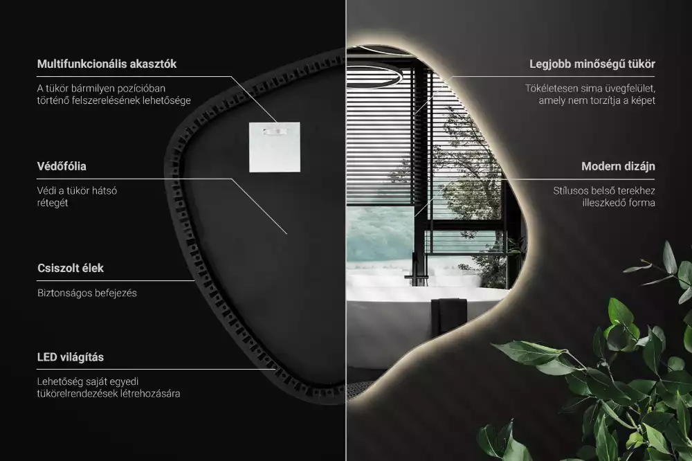 con iluminación LED única Espejo mancha