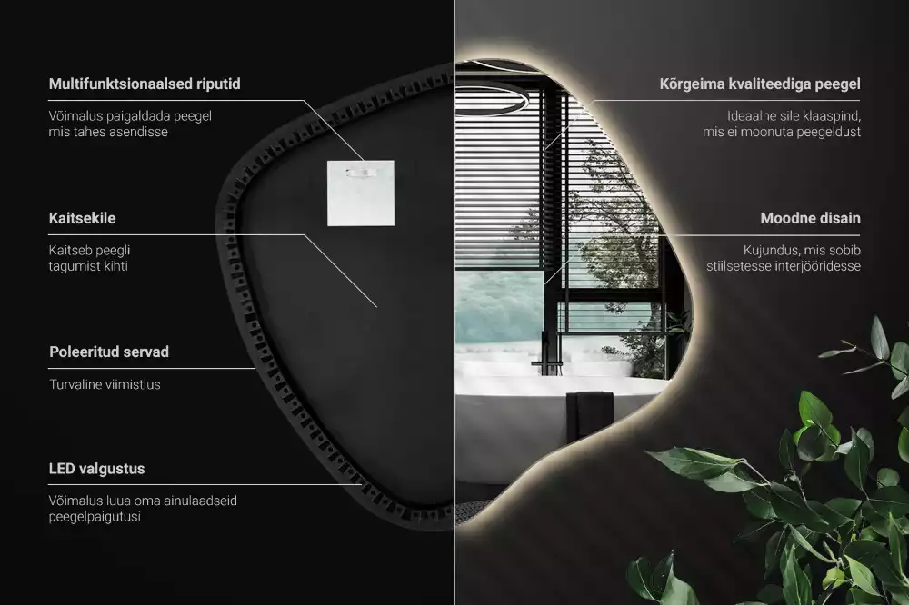 con iluminación LED única Espejo mancha