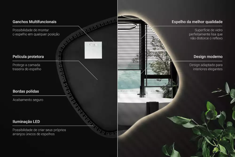 con iluminación LED única Espejo mancha