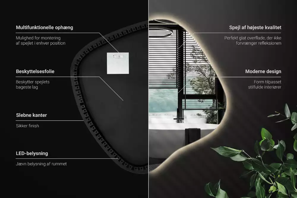 con iluminación LED única Espejo mancha