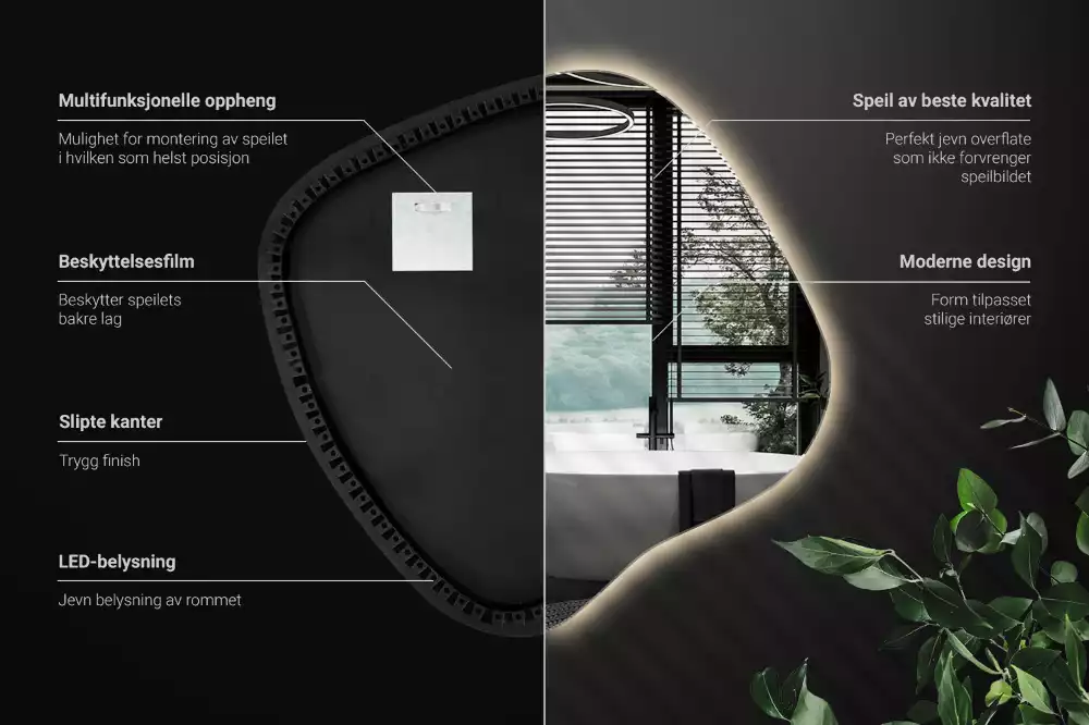 con iluminación LED única Espejo mancha