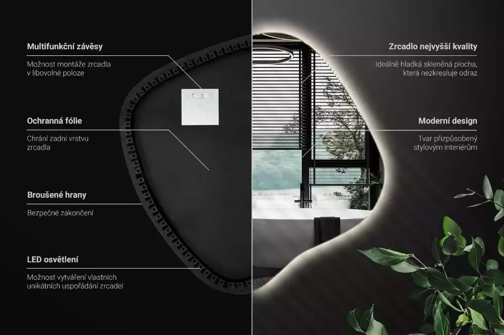 con iluminación LED única Espejo mancha