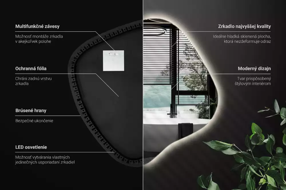 con iluminación LED única Espejo mancha