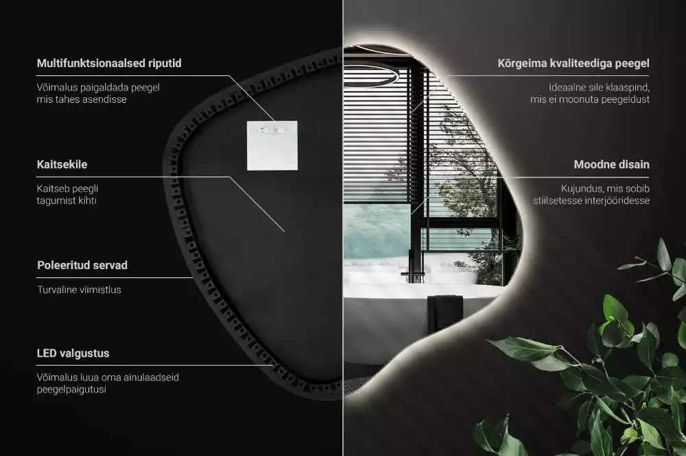 con iluminación LED única Espejo mancha