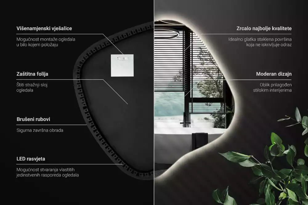 con iluminación LED única Espejo mancha