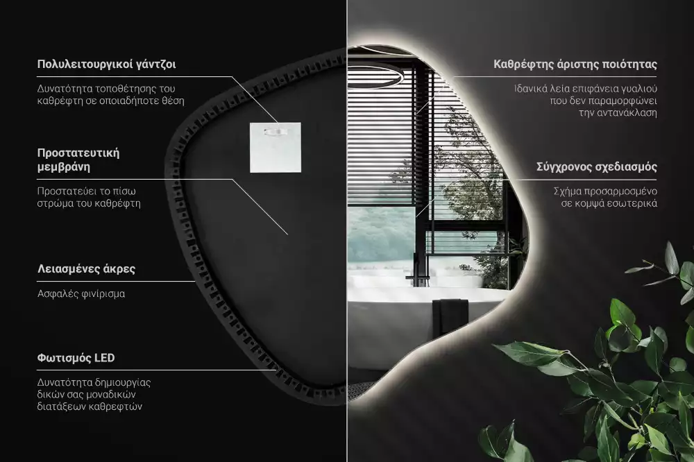 con iluminación LED única Espejo mancha