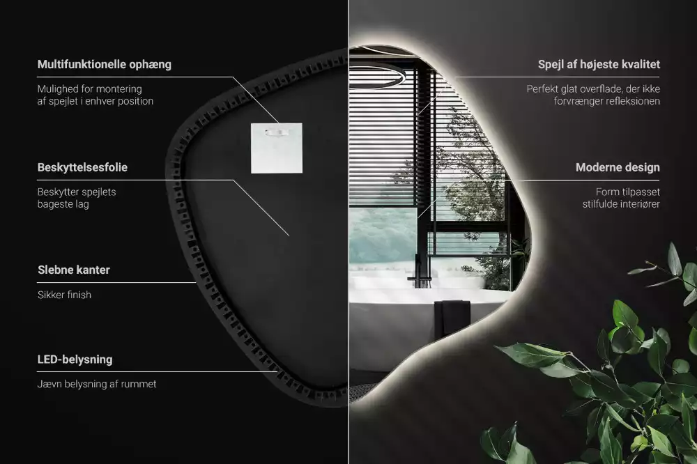 con iluminación LED única Espejo mancha