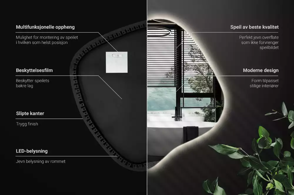 con iluminación LED única Espejo mancha