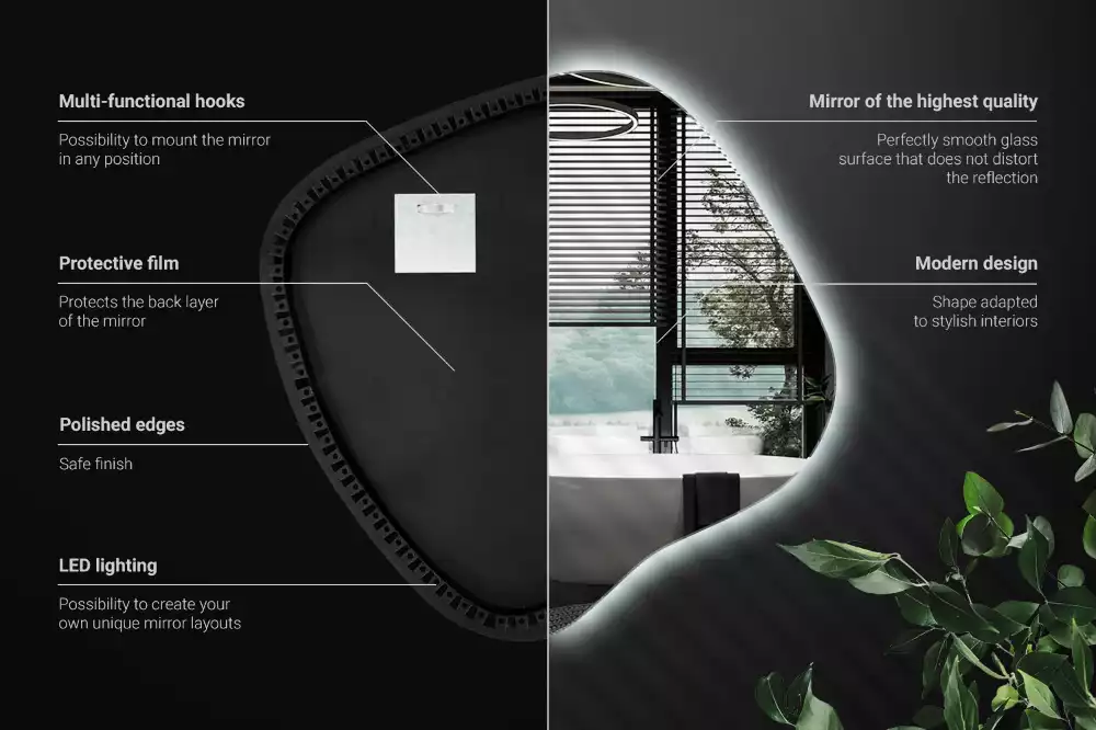 con iluminación LED única Espejo mancha