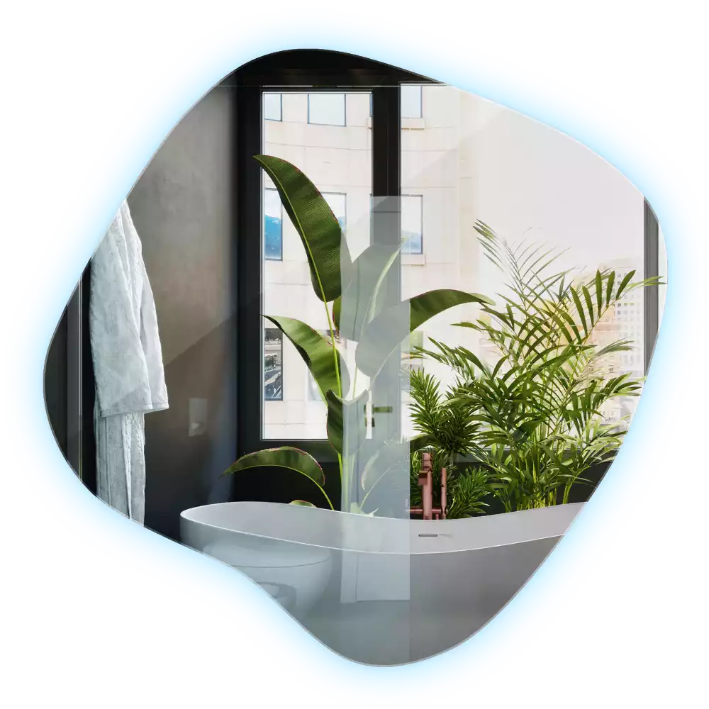 con iluminación LED única Espejo mancha