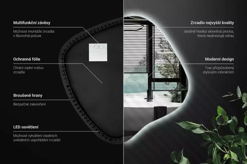 con iluminación LED única Espejo mancha