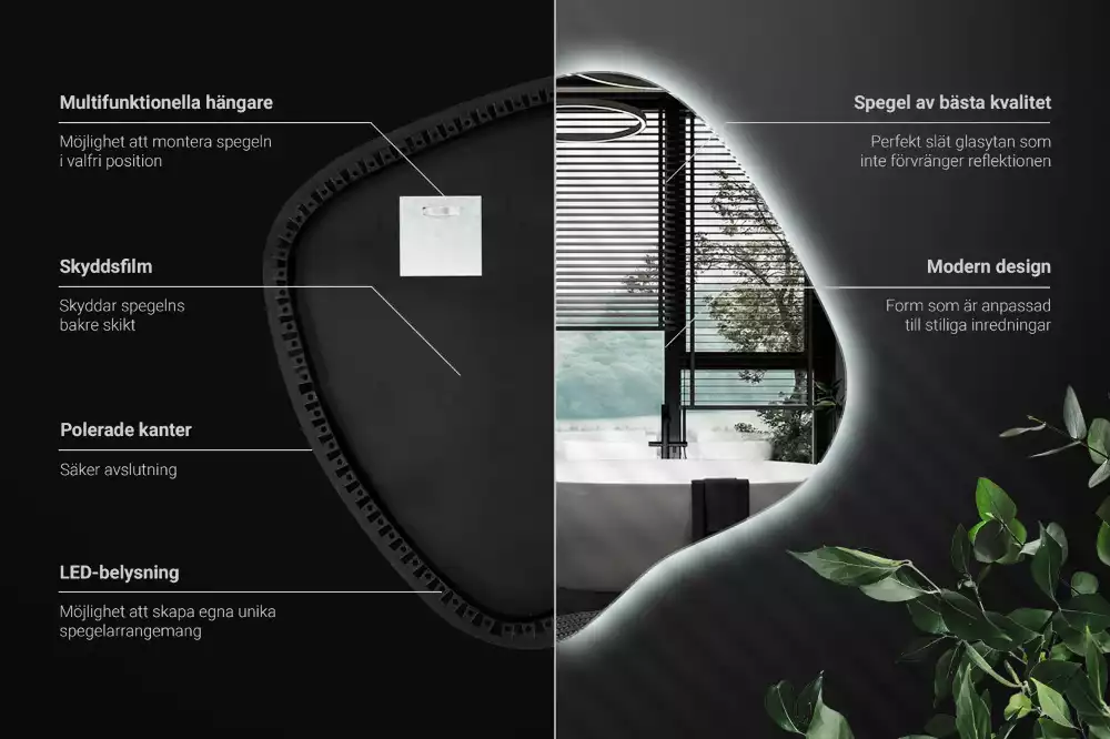 con iluminación LED única Espejo mancha