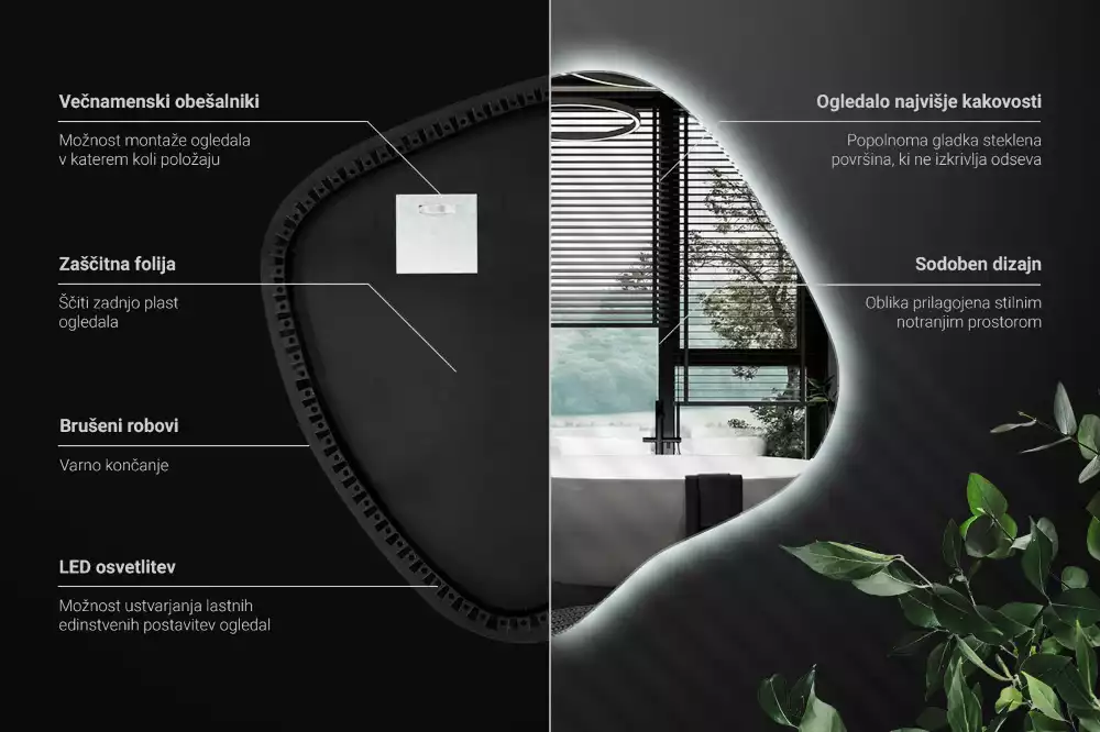 con iluminación LED única Espejo mancha