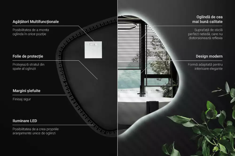 con iluminación LED única Espejo mancha