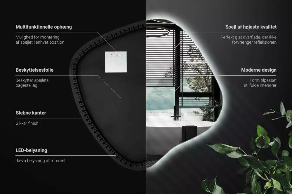 con iluminación LED única Espejo mancha