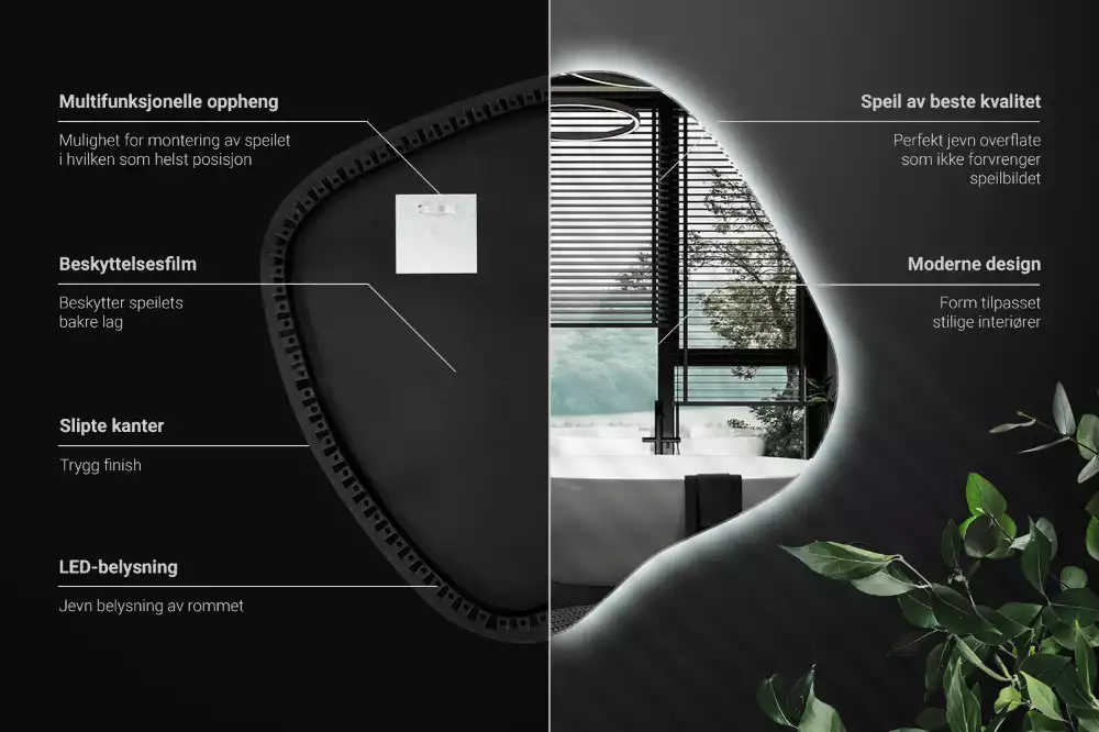 con iluminación LED única Espejo mancha