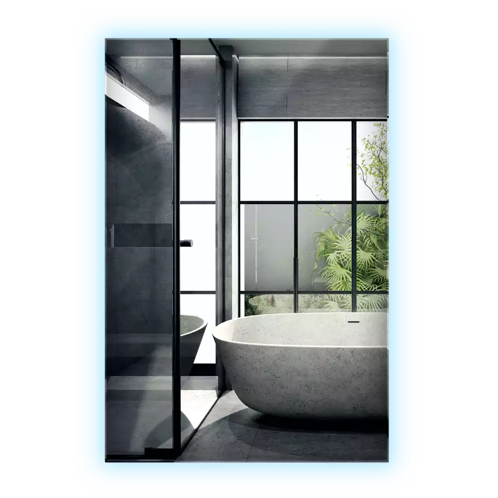 Espejo rectangular con retroiluminación LED