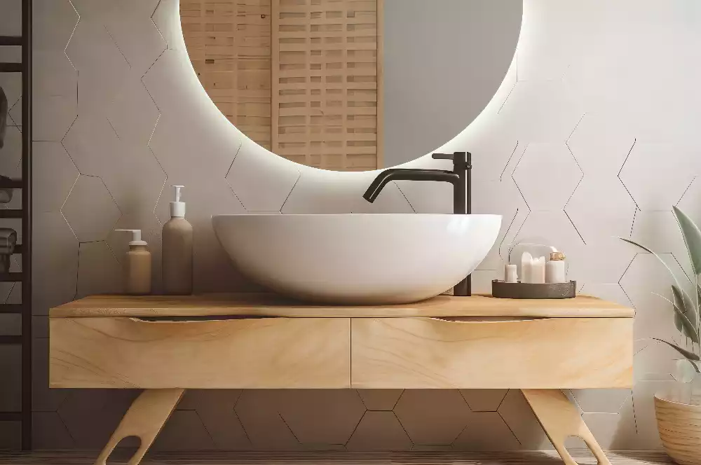 Espejo semicirculo accesorio con estilo