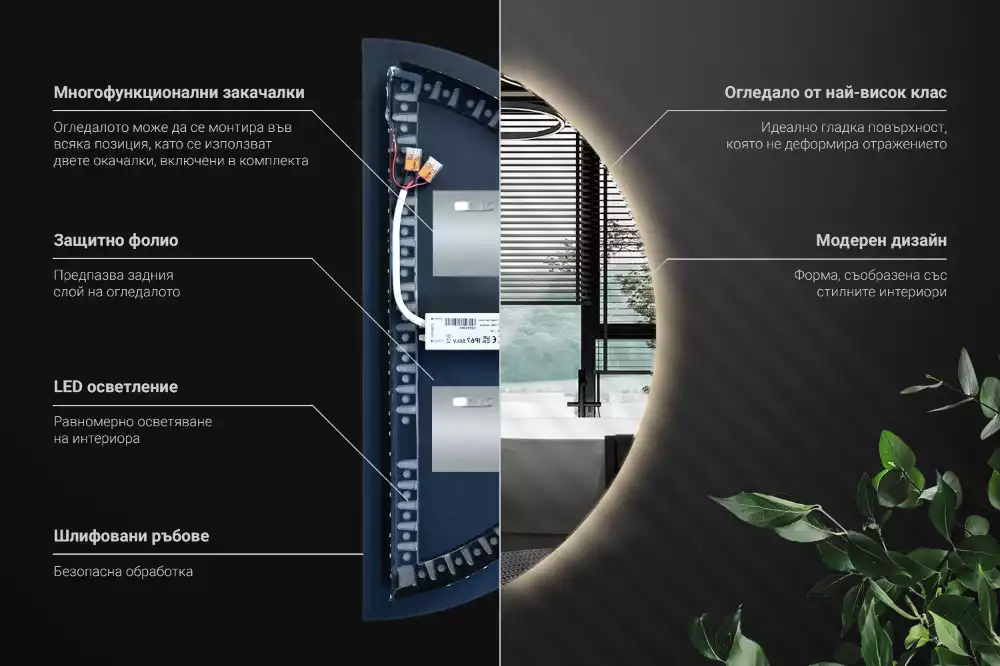 Espejo semicirculo accesorio con estilo