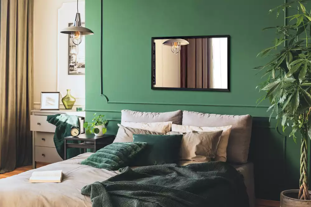 Espejo rectangular pared con marco negro