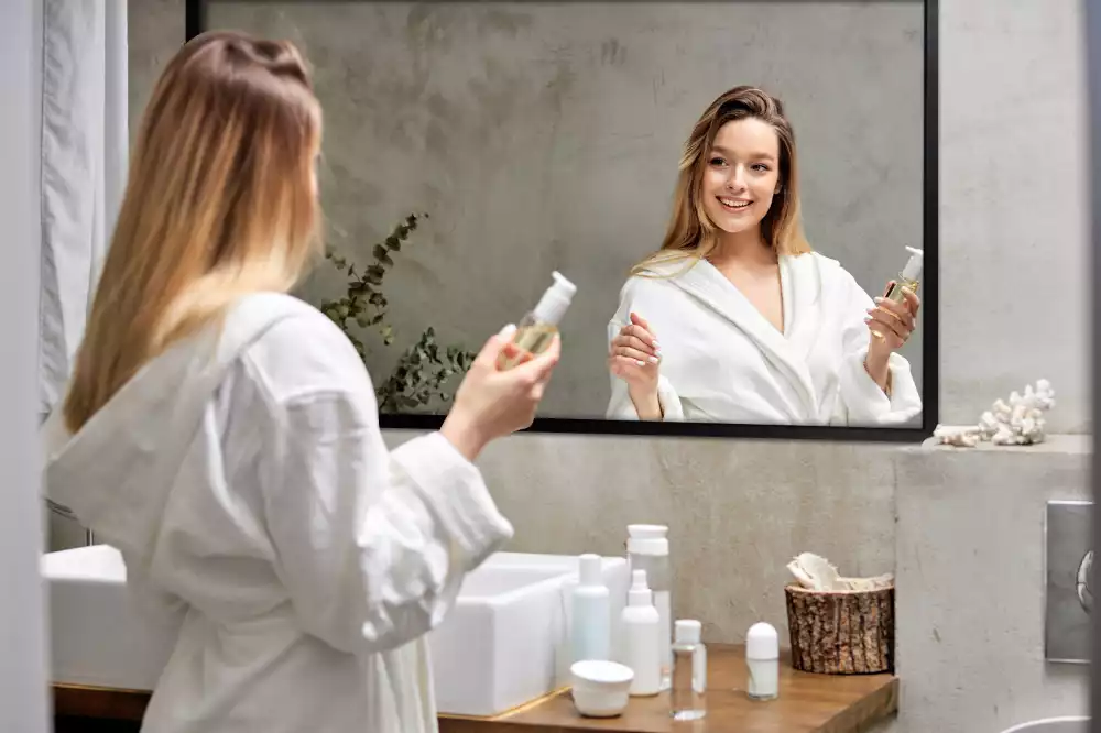 Espejo rectangular pared con marco negro