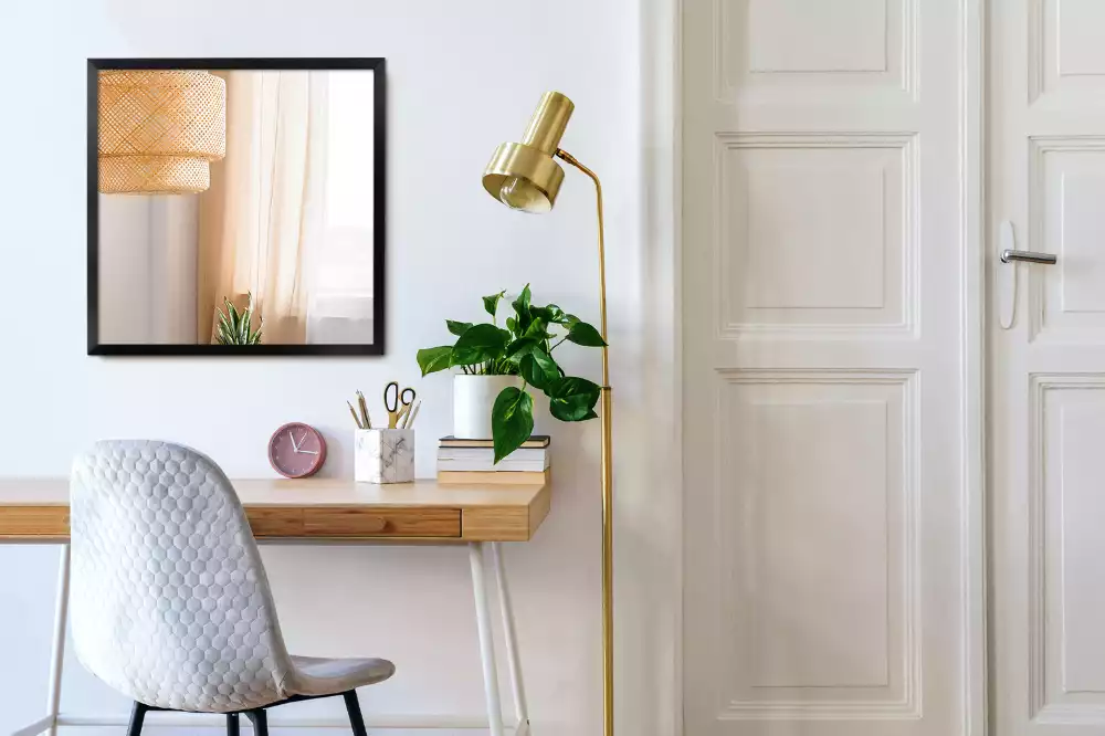 Espejo rectangular pared con marco negro