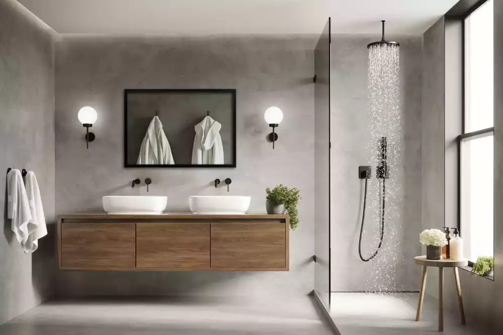 Espejo rectangular pared con marco negro