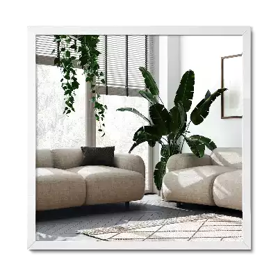 Espejo rectangular decorativo con marco blanco