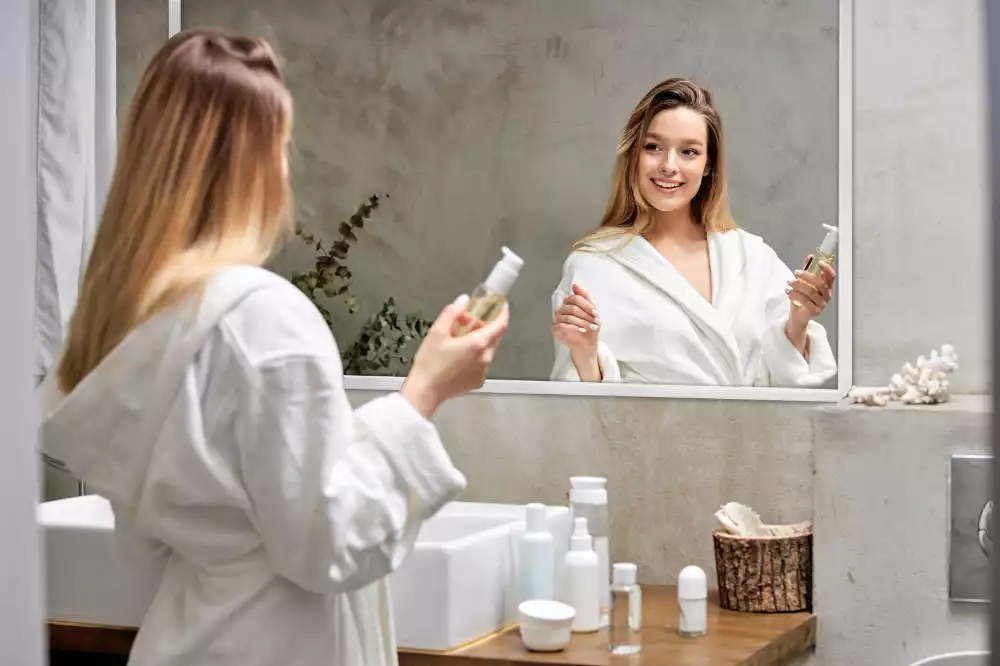 Espejo rectangular decorativo con marco blanco