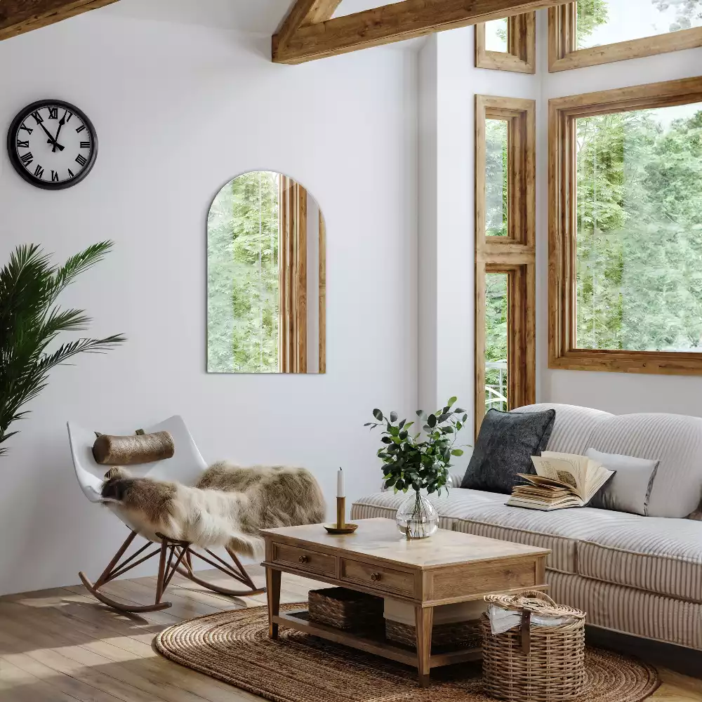 Espejo con arco decorativo de pared